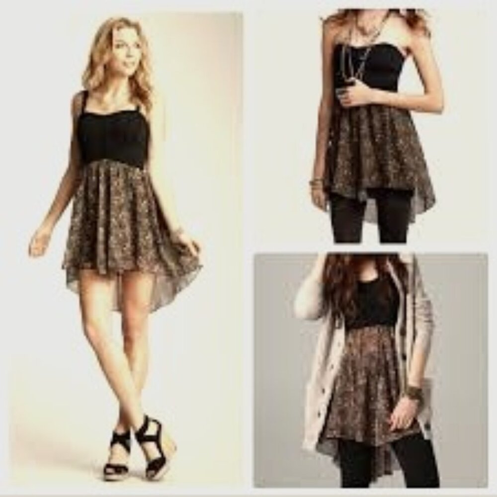 NWT Free People High-Low Fit & Flare Floral Tunic Size L